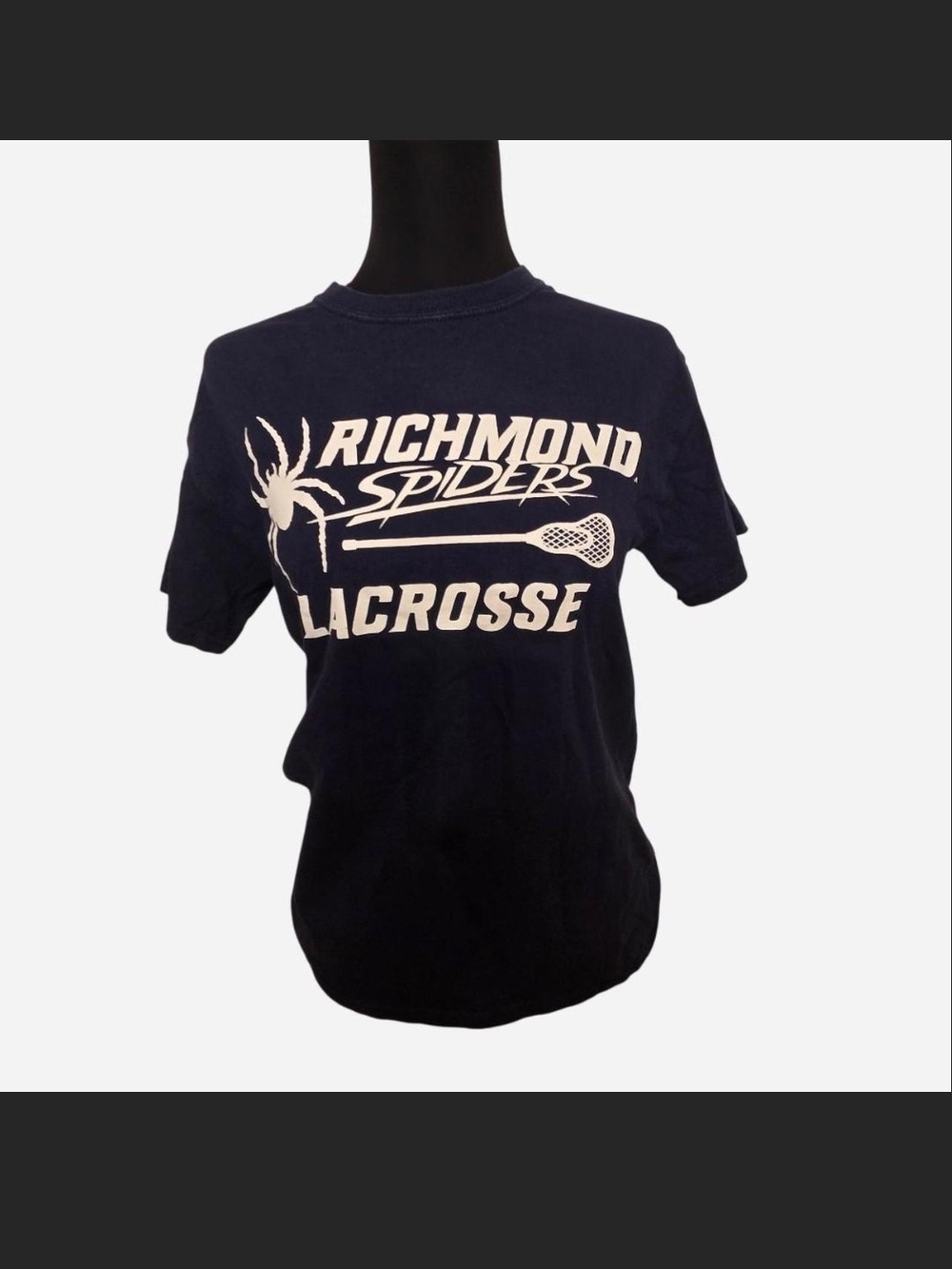 Gildan Navy Richmond Spiders Lacrosse Tee with White Graphic Size Small